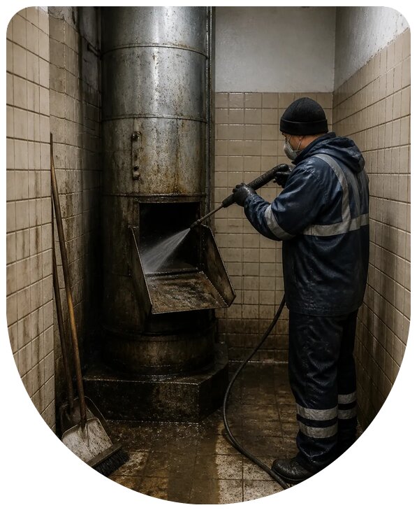 Профессиональная мойка и дезинфекция мусоропровода в Котельниках